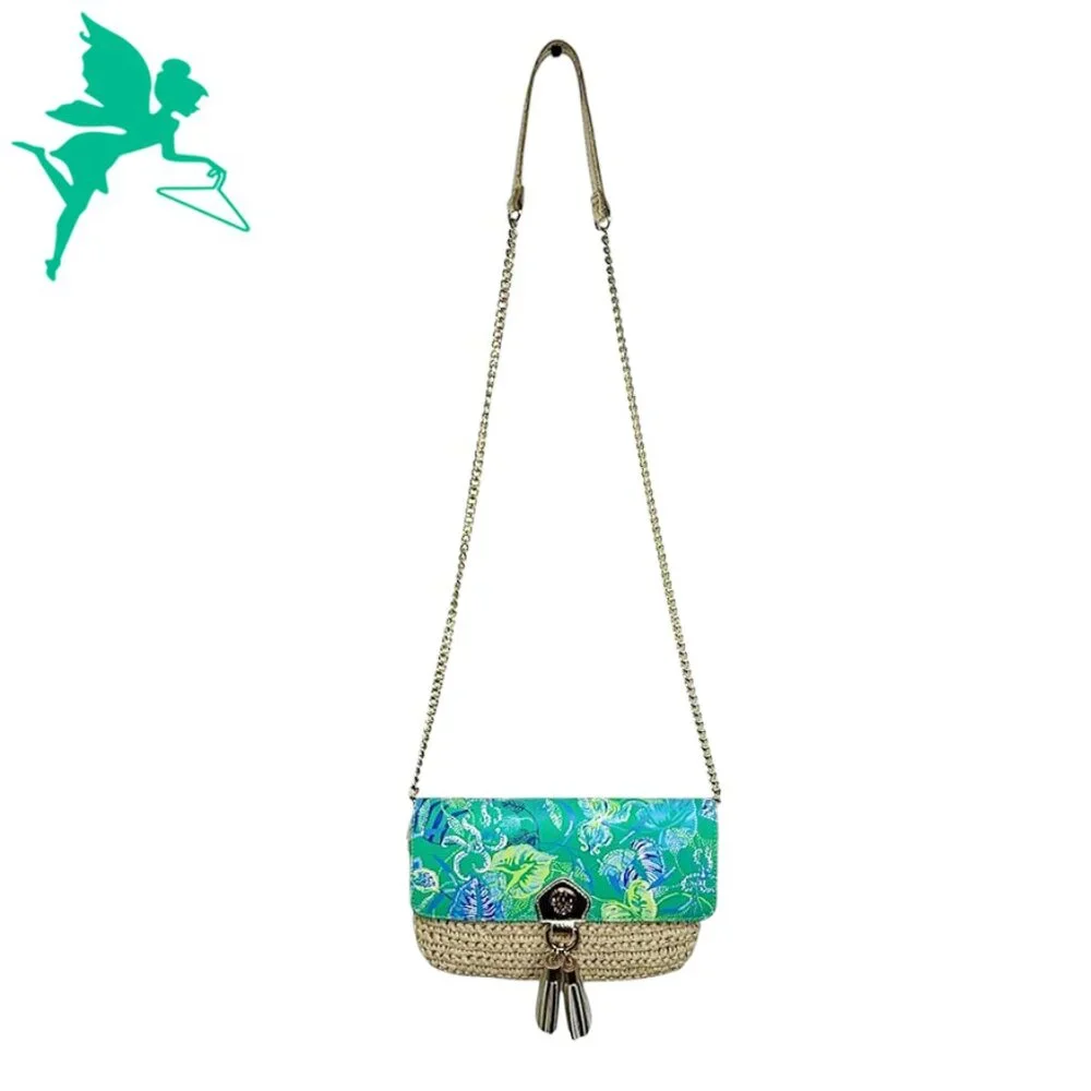 LILLY PULITZER Straw Convertible Chain Strap Crossbody Bag - Picture 4 of 10